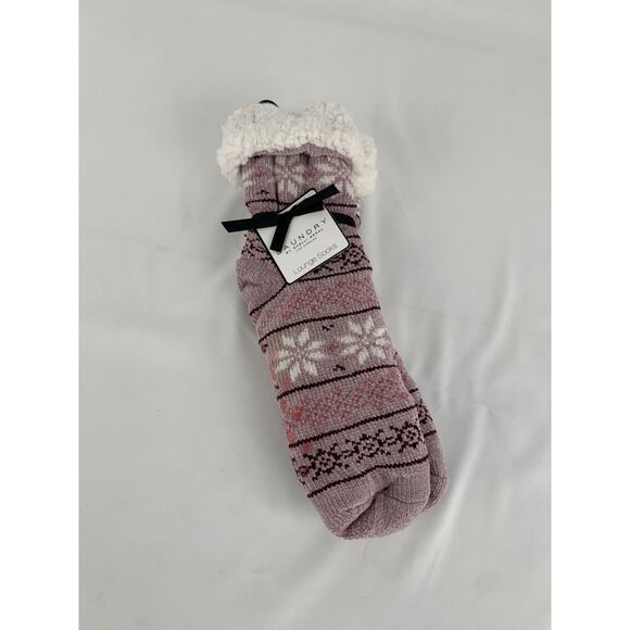 Laundry by Shelli Segal Lounge Socks Womens Size 4 - 10 Purple Non Slip Grip New - Picture 1 of 8